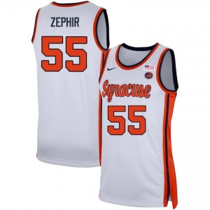 #55 Bryce Zephir Syracuse University White Men's Jersey 2025-26 College Basketball 598081-551