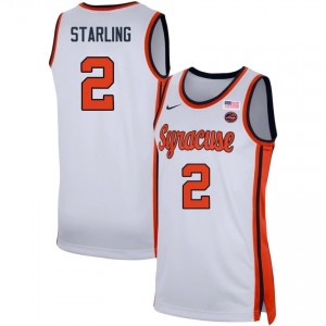 #2 J.J. Starling Syracuse Orange White Men's Jerseys Stitched College Basketball 754344-516