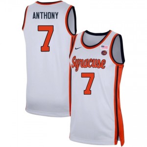 #7 Kiyan Anthony Syracuse White Men's Jersey Replica College Basketball 152891-616