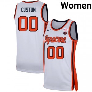 #00 Custom Syracuse University White Women's Jerseys NCAA College Basketball 393677-578