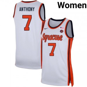 #7 Kiyan Anthony Cuse Orange White Women's Jerseys Limited College Basketball 490844-576