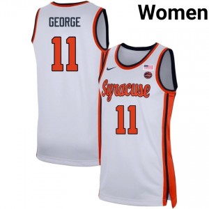 #11 Naithan George Cuse Orange White Women's Jersey 2025-26 College Basketball 648934-919