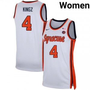#4 Nate Kingz Syracuse University White Women's Jerseys 2025 College Basketball 768873-623