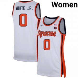 #0 Sadiq White Jr. Cuse White Womens Jerseys Embroidery College Basketball 207317-708