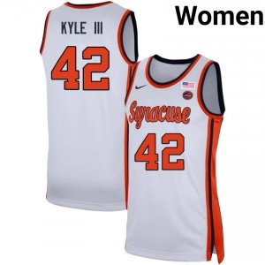 #42 William Kyle III Cuse Orange White Women's Jerseys Limited College Basketball 339805-634