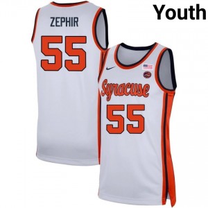 #55 Bryce Zephir Cuse Orange White Youth Jerseys Player College Basketball 248305-183