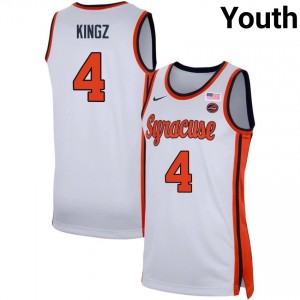#4 Nate Kingz Orange White Youth Jersey 2025-26 College Basketball 729850-138