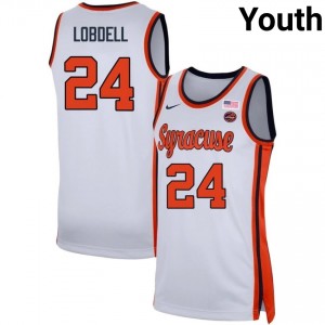 #24 Noah Lobdell Orange White Youth Jerseys Limited College Basketball 910926-377