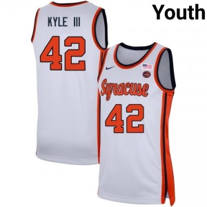 #42 William Kyle III Cuse White Youth Jersey Limited College Basketball 681015-268